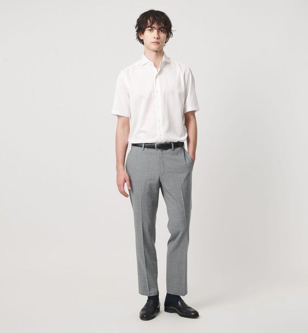 UNITED ARROWS「トロピカル サイドエクステンド ノープリーツ スラックス COMFORT EASY‐MODEL ウォッシャブル タテヨコス」|スラックス|