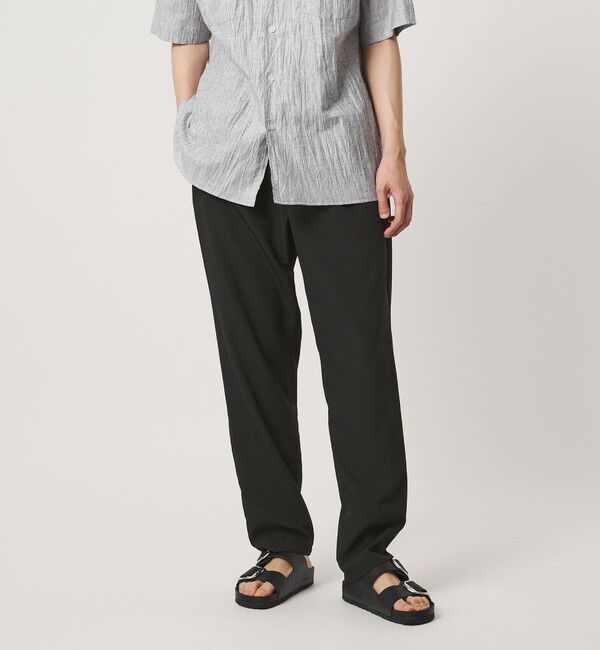 UNITED ARROWS「DotAir ドットエア １プリーツ テーパード パンツ 吸水速乾 タテストレッチ」|スラックス|BLACK