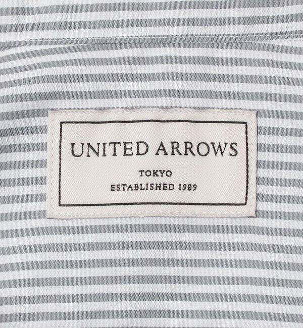 UNITED ARROWS「イージーケア AG  ブラックストライプ ワイドカラーシャツ 抗菌防臭」|シャツ・ブラウス|