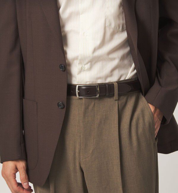 UNITED ARROWS green label relaxing「スクエアバックル 2 30mm ドレスベルト」|ベルト|DK.BROWN