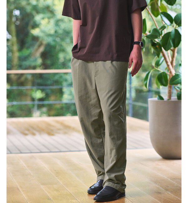 UNITED ARROWS green label relaxing「ナイロンオックス 1プリーツ W3 ワイドパンツ -撥水-」|その他|