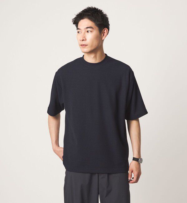 UNITED ARROWS green label relaxing「【WEB限定】JUST fit ピケ パイル 半袖 Tシャツ -吸水速乾・UVカット-」|Tシャツ・カットソー|NAVY