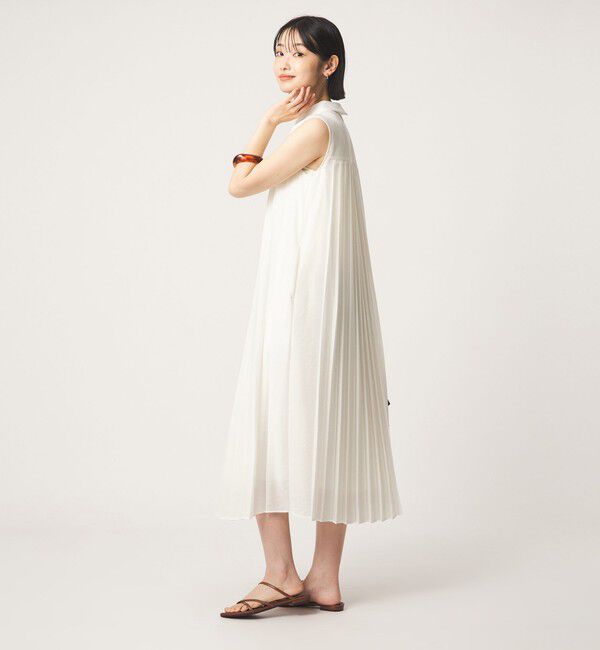 UNITED ARROWS green label relaxing「エリツキ プリーツ ノースリーブ ワンピース」|ワンピース|