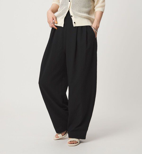 UNITED ARROWS green label relaxing「【WEB限定】＜at ease＞カラミ カーブ パンツ」|その他|BLACK