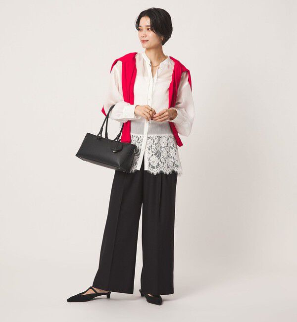 UNITED ARROWS green label relaxing「ニーハイワイドパンツ マシンウォッシャブル ストレッチ 帯電防止」|その他|