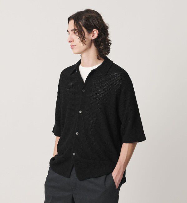 BEAUTY&YOUTH UNITED ARROWS「ブークレ ツイードライク ニット シャツ ウォッシャブル」|カーディガン|
