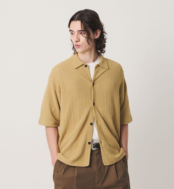 BEAUTY&YOUTH UNITED ARROWS「ブークレ ツイードライク ニット シャツ ウォッシャブル」|カーディガン|