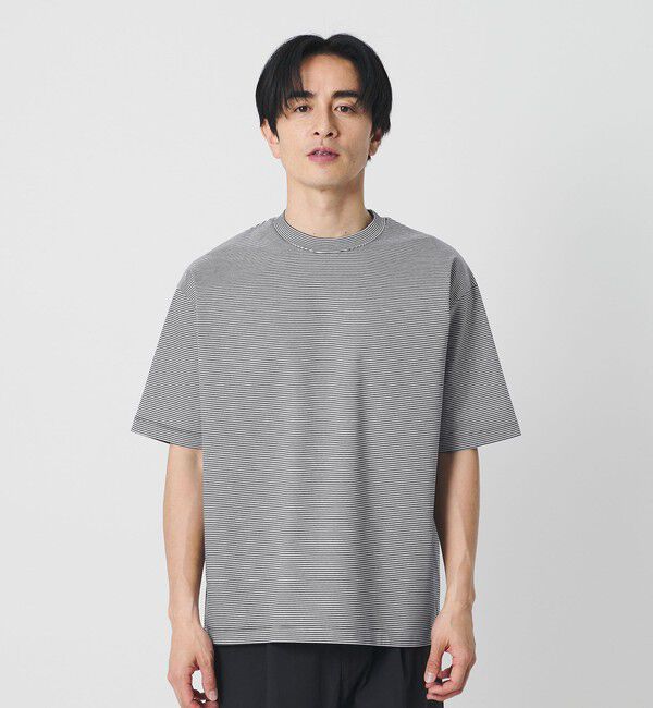 BEAUTY&YOUTH UNITED ARROWS「クール デオドラント クルーネック ボーダー Tシャツ 接触冷感 抗菌防臭」|Tシャツ・カットソー|