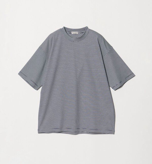 BEAUTY&YOUTH UNITED ARROWS「クール デオドラント クルーネック ボーダー Tシャツ 接触冷感 抗菌防臭」|Tシャツ・カットソー|