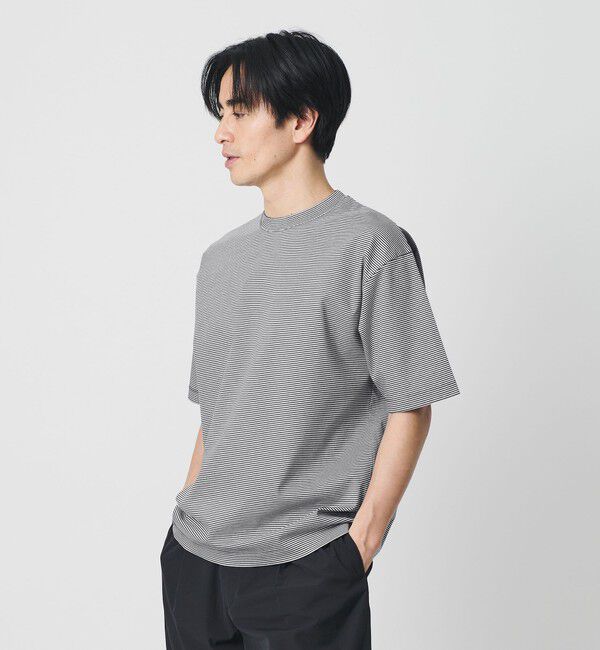 BEAUTY&YOUTH UNITED ARROWS「クール デオドラント クルーネック ボーダー Tシャツ 接触冷感 抗菌防臭」|Tシャツ・カットソー|