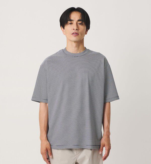 BEAUTY&YOUTH UNITED ARROWS「クール デオドラント クルーネック ボーダー Tシャツ 接触冷感 抗菌防臭」|Tシャツ・カットソー|