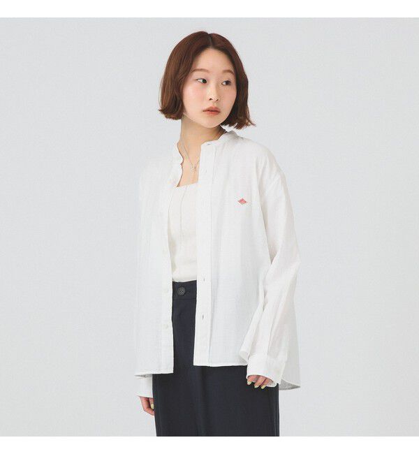 Ray BEAMS 「【別注】DANTON / ノーカラー シャツ　　26SS 日除け 紫外線対策 冷房対策 コットン 春夏」|シャツ・ブラウス|