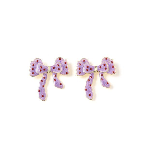 Ray BEAMS 「bLicensceLL / ドット リボン ピアス」|その他|PURPLE