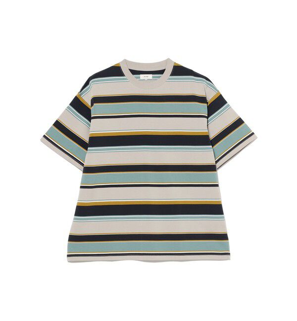 BEAMS「マルチ ボーダー Tシャツ 【ワイドフィット】」|Tシャツ・カットソー|LT.GREY