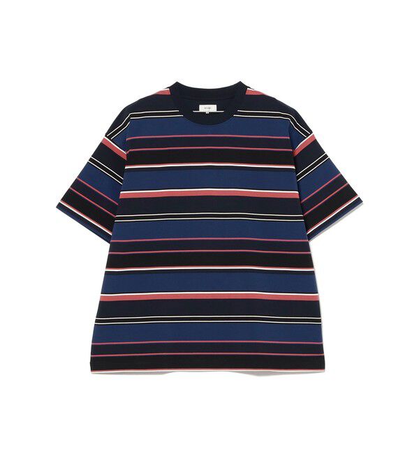 BEAMS「マルチ ボーダー Tシャツ 【ワイドフィット】」|Tシャツ・カットソー|NAVY