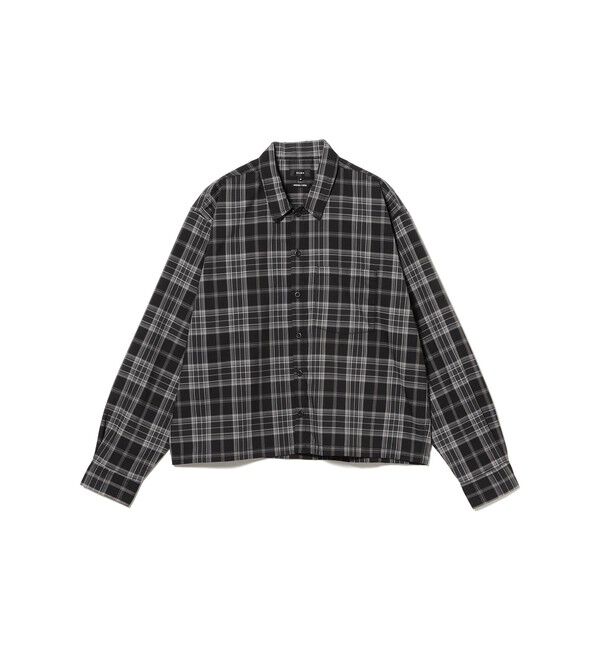 BEAMS「ショートレングス チェックシャツ 【ワイドショートフィット】」|シャツ・ブラウス|BLACK_CK