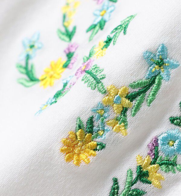 SHIPS KIDS「SHIPS KIDS:80～90cm / ガーリー 刺繍 ロゴ Tシャツ」|Tシャツ・カットソー|