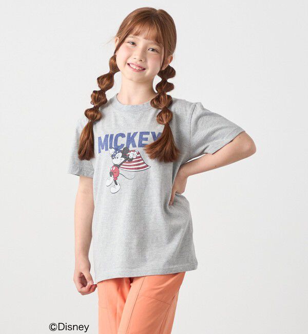 SHIPS any「【SHIPS any別注】GOOD ROCK SPEED:〈洗濯機可能〉ミッキーマウス / フラッグ プリント Tシャツ<KIDS>◆」|Tシャツ・カットソー|