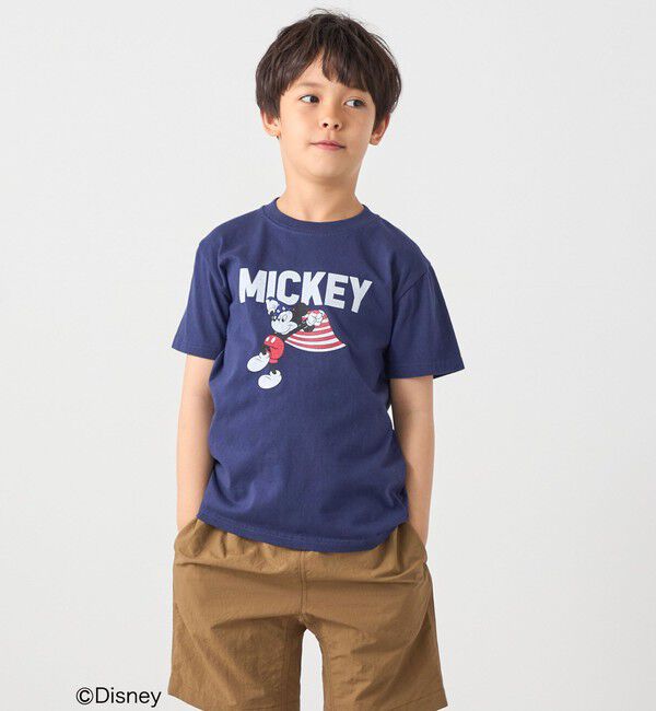 SHIPS any「【SHIPS any別注】GOOD ROCK SPEED:〈洗濯機可能〉ミッキーマウス / フラッグ プリント Tシャツ<KIDS>◆」|Tシャツ・カットソー|