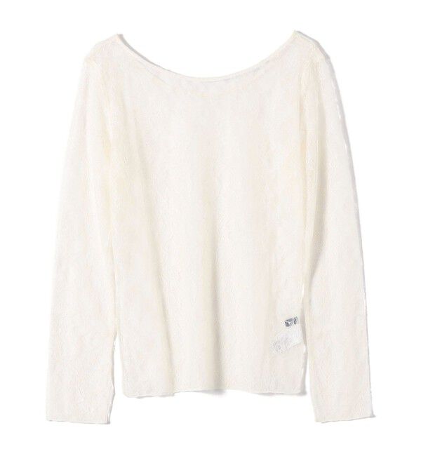 SHIPS for women「little black:〈手洗い可能〉2WAY レース ロング スリーブ TEE」|Tシャツ・カットソー|