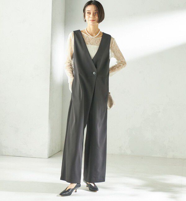 SHIPS for women「little black:〈手洗い可能〉2WAY レース ロング スリーブ TEE」|Tシャツ・カットソー|