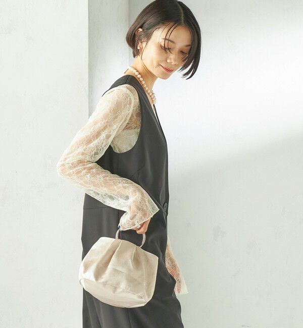 SHIPS for women「little black:〈手洗い可能〉2WAY レース ロング スリーブ TEE」|Tシャツ・カットソー|