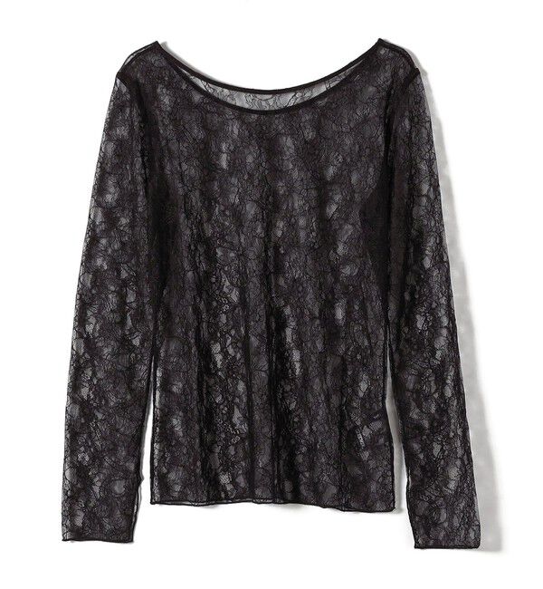 SHIPS for women「little black:〈手洗い可能〉2WAY レース ロング スリーブ TEE」|Tシャツ・カットソー|ブラック