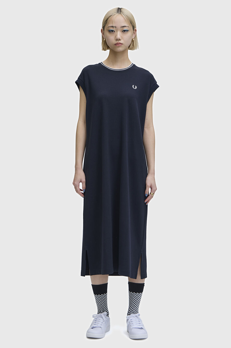 FRED PERRY 「Sheer Tipped T-Shirt Dress／シアーティップラインTシャツワンピース」|ワンピース|