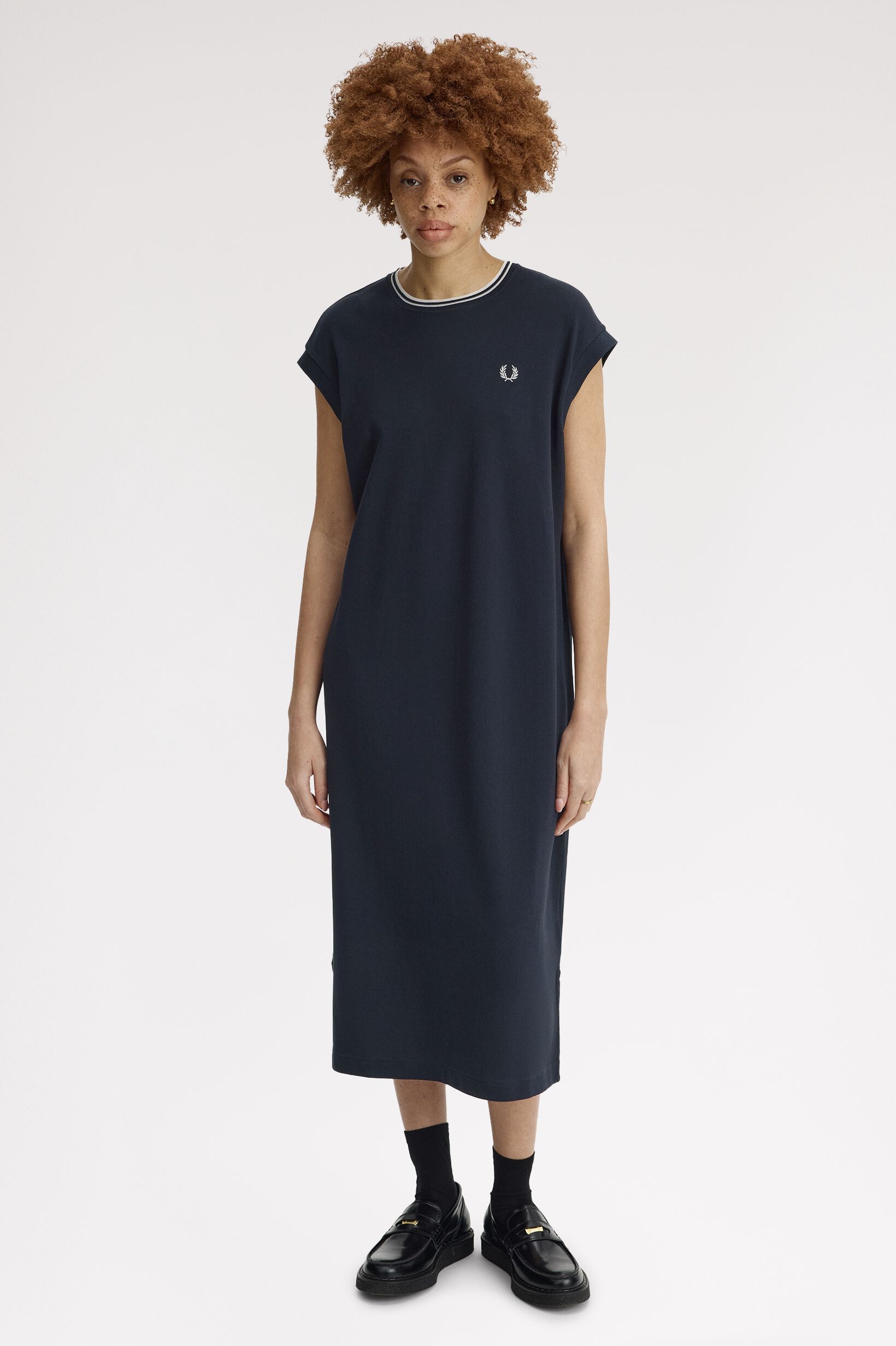 FRED PERRY 「Sheer Tipped T-Shirt Dress／シアーティップラインTシャツワンピース」|ワンピース|