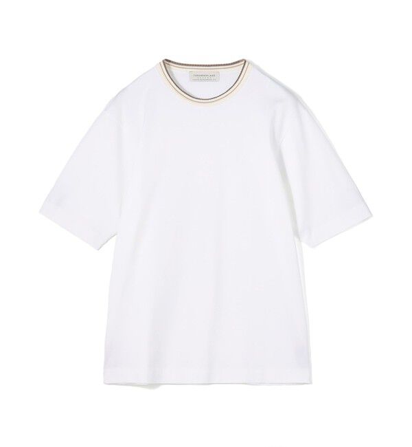 TOMORROWLAND MENS「スーピマコットンシルケット リンキングニット襟Tシャツ」|Tシャツ・カットソー|11 ホワイト
