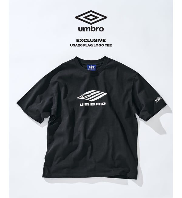 417 EDIFICE「UMBRO&times;417 USA26 FLAG LOGO TEE」|Tシャツ・カットソー|ブラック
