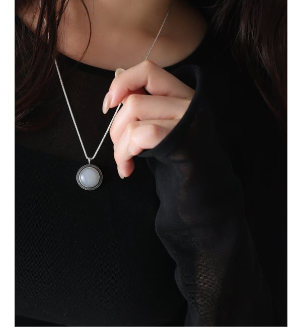 Spick and Span「【SAMH by LILAS】 Vintagelike ホワイトムーンストーンネックレス SV」|ネックレス|