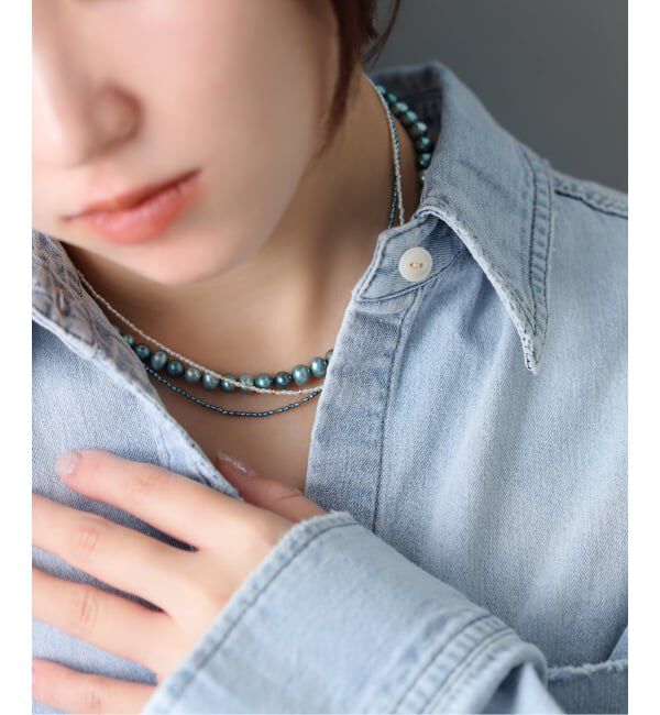 Lilas by Spick&Span「エシカルインディゴパール40cmネックレス K10」|ネックレス|
