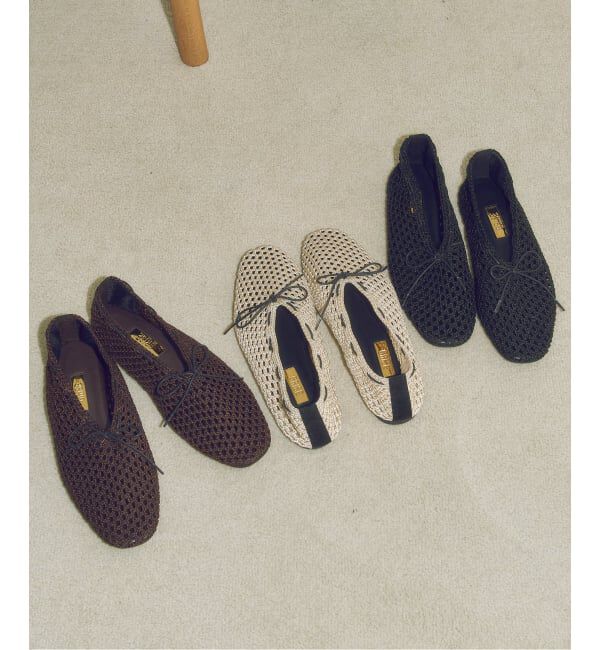GRISE「《WEB+一部店舗限定》GRISE CORD MESHバレリーナ」|バレエシューズ|