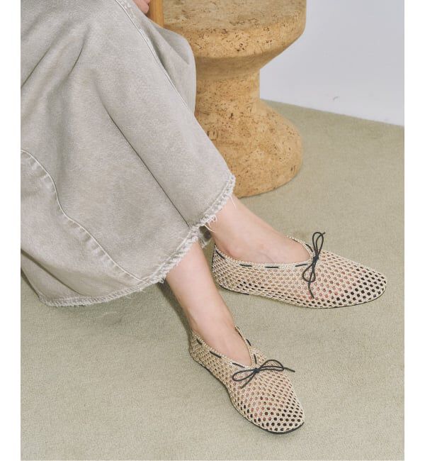 GRISE「《WEB+一部店舗限定》GRISE CORD MESHバレリーナ」|バレエシューズ|
