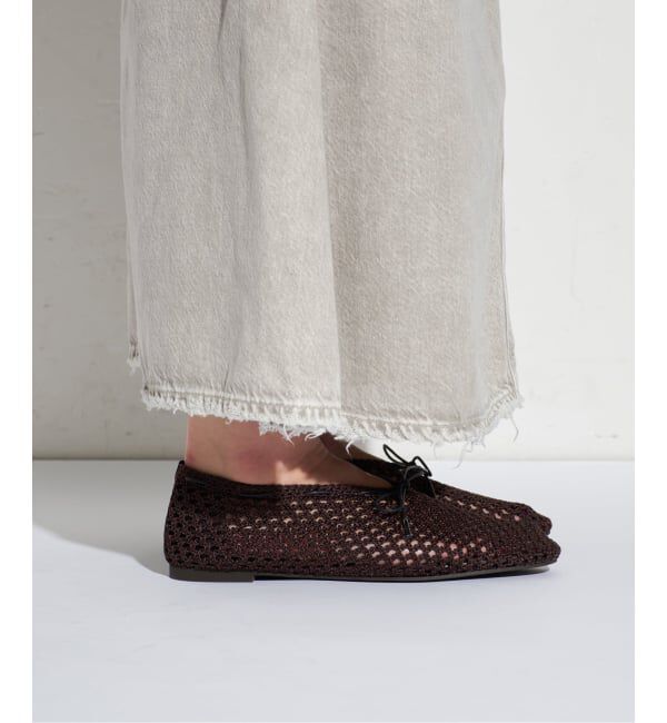 GRISE「《WEB+一部店舗限定》GRISE CORD MESHバレリーナ」|バレエシューズ|