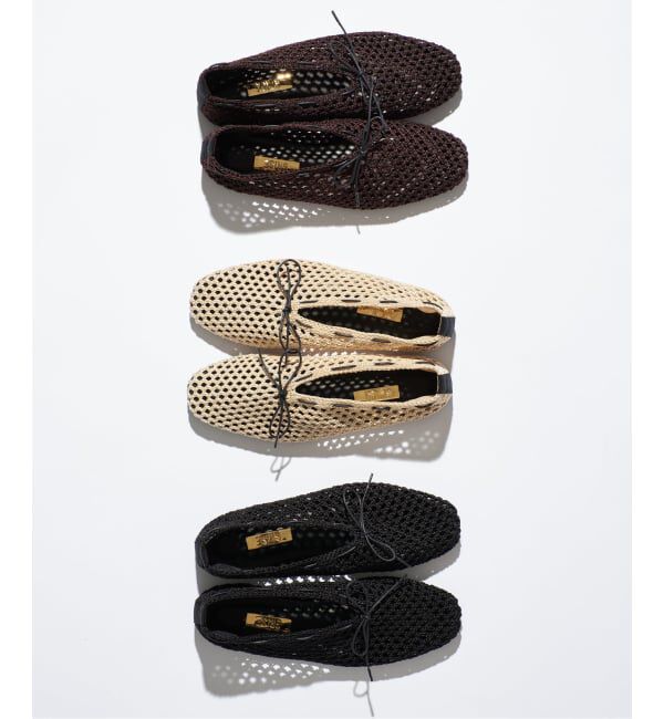 GRISE「《WEB+一部店舗限定》GRISE CORD MESHバレリーナ」|バレエシューズ|