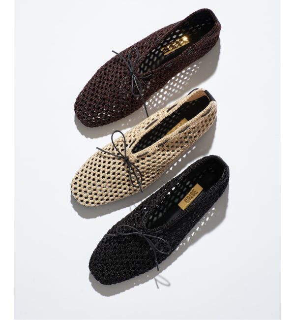 GRISE「《WEB+一部店舗限定》GRISE CORD MESHバレリーナ」|バレエシューズ|
