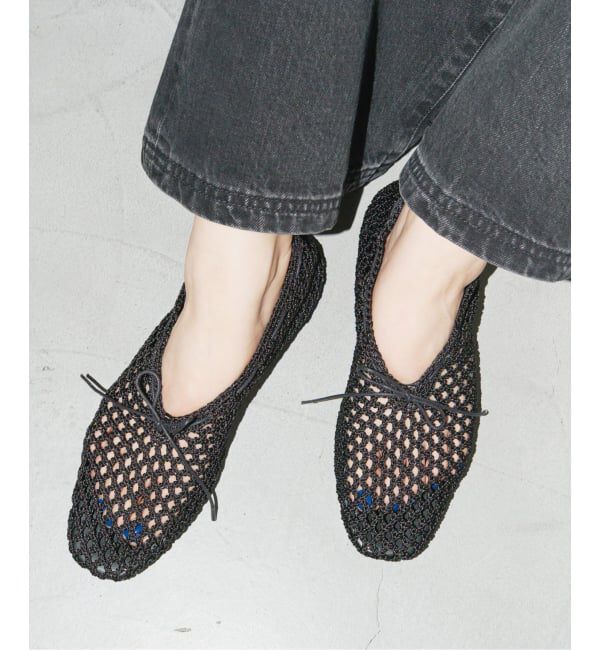GRISE「《WEB+一部店舗限定》GRISE CORD MESHバレリーナ」|バレエシューズ|