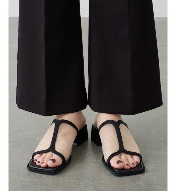 GRISE「《WEB+一部店舗限定》GRISE3.5cmシアーコンビミュールサンダル」|サンダル|