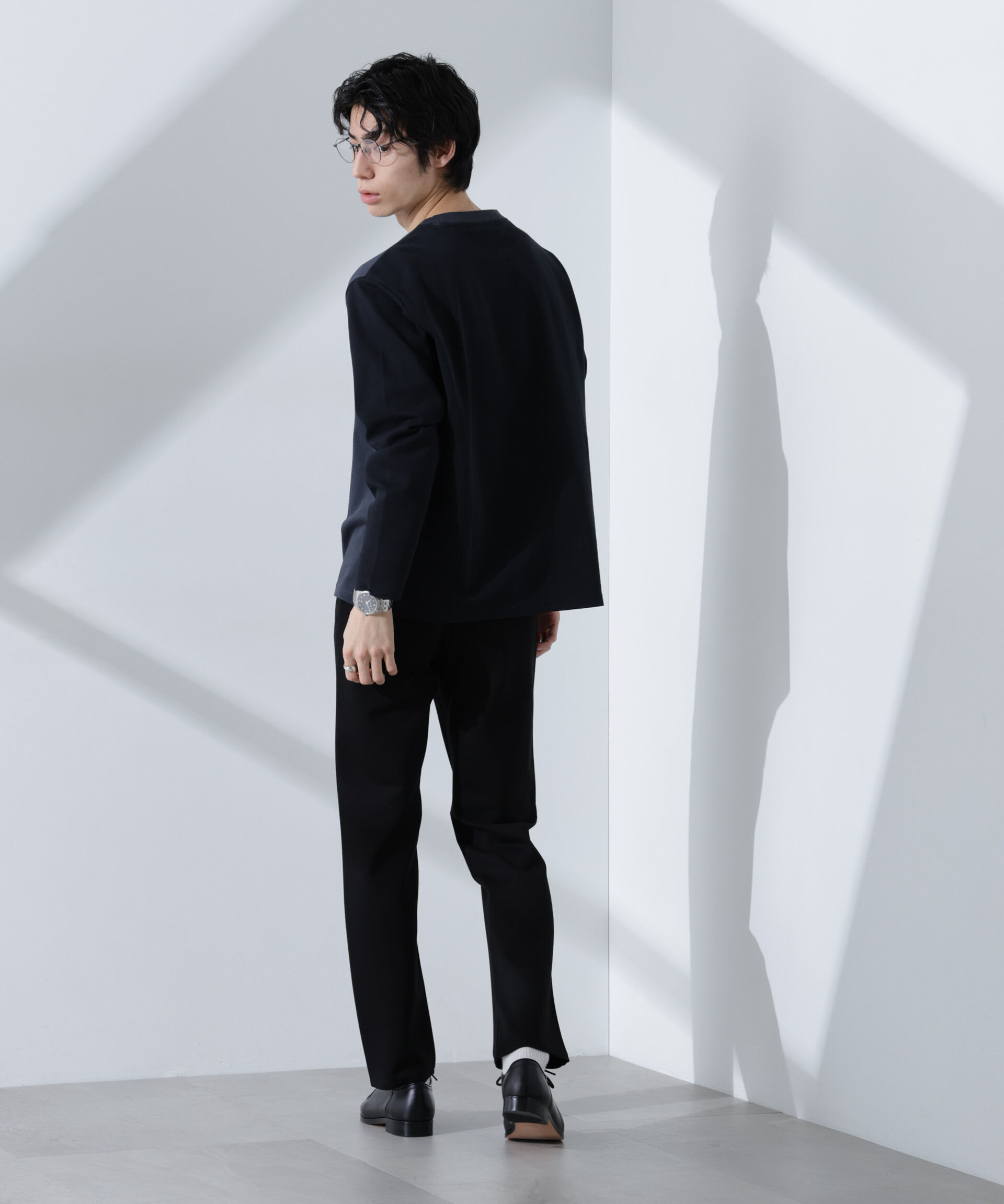NANO universe「2トーンシルケットTシャツ 長袖」|Tシャツ・カットソー|