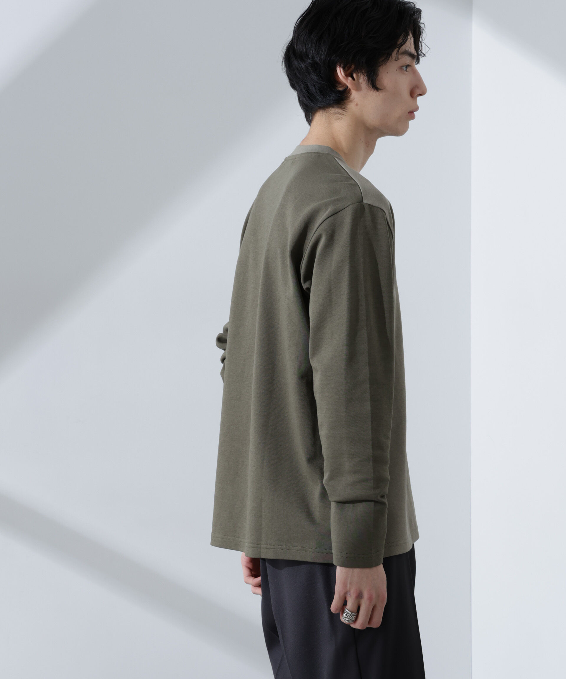NANO universe「2トーンシルケットTシャツ 長袖」|Tシャツ・カットソー|