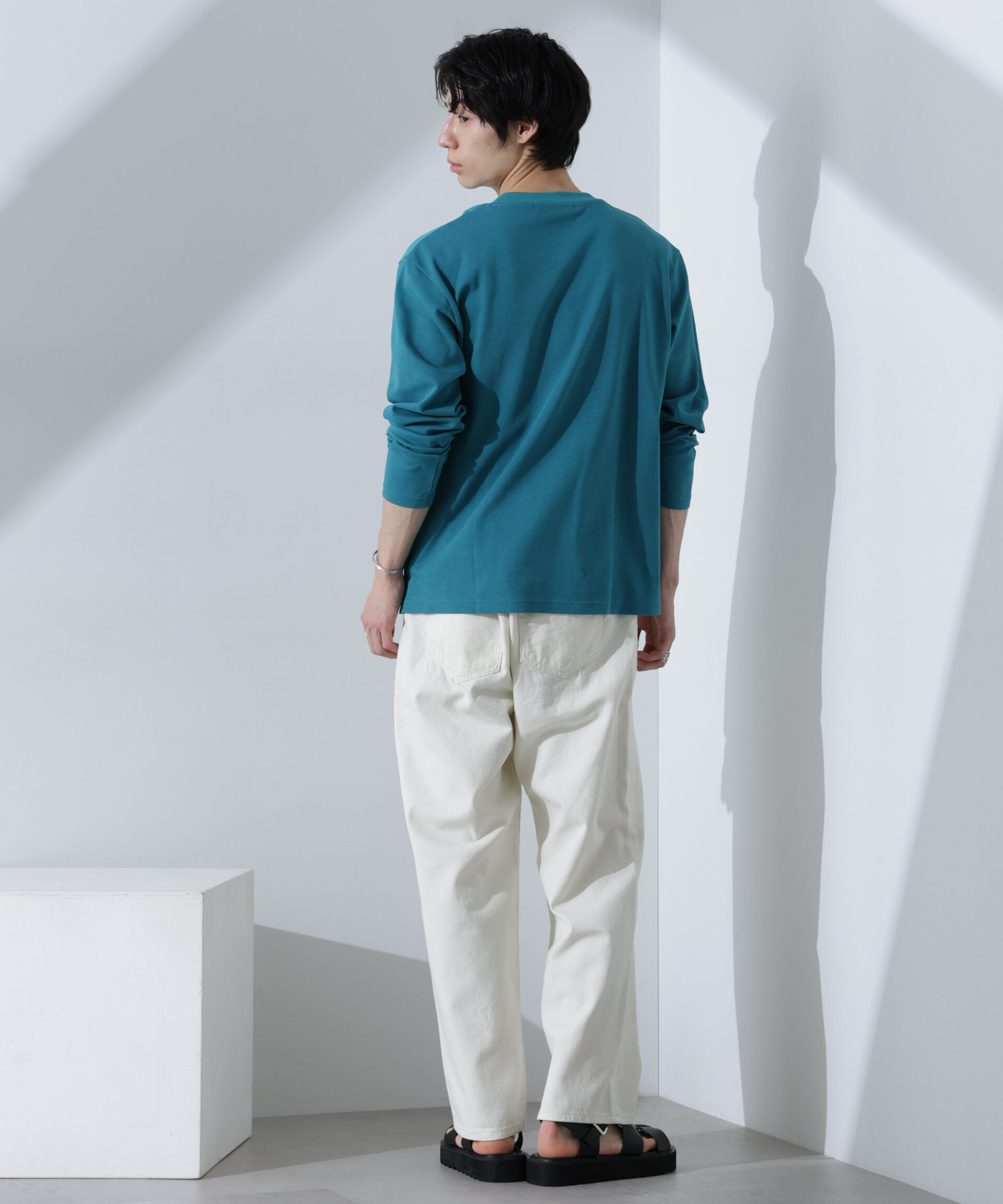 NANO universe「2トーンシルケットTシャツ 長袖」|Tシャツ・カットソー|