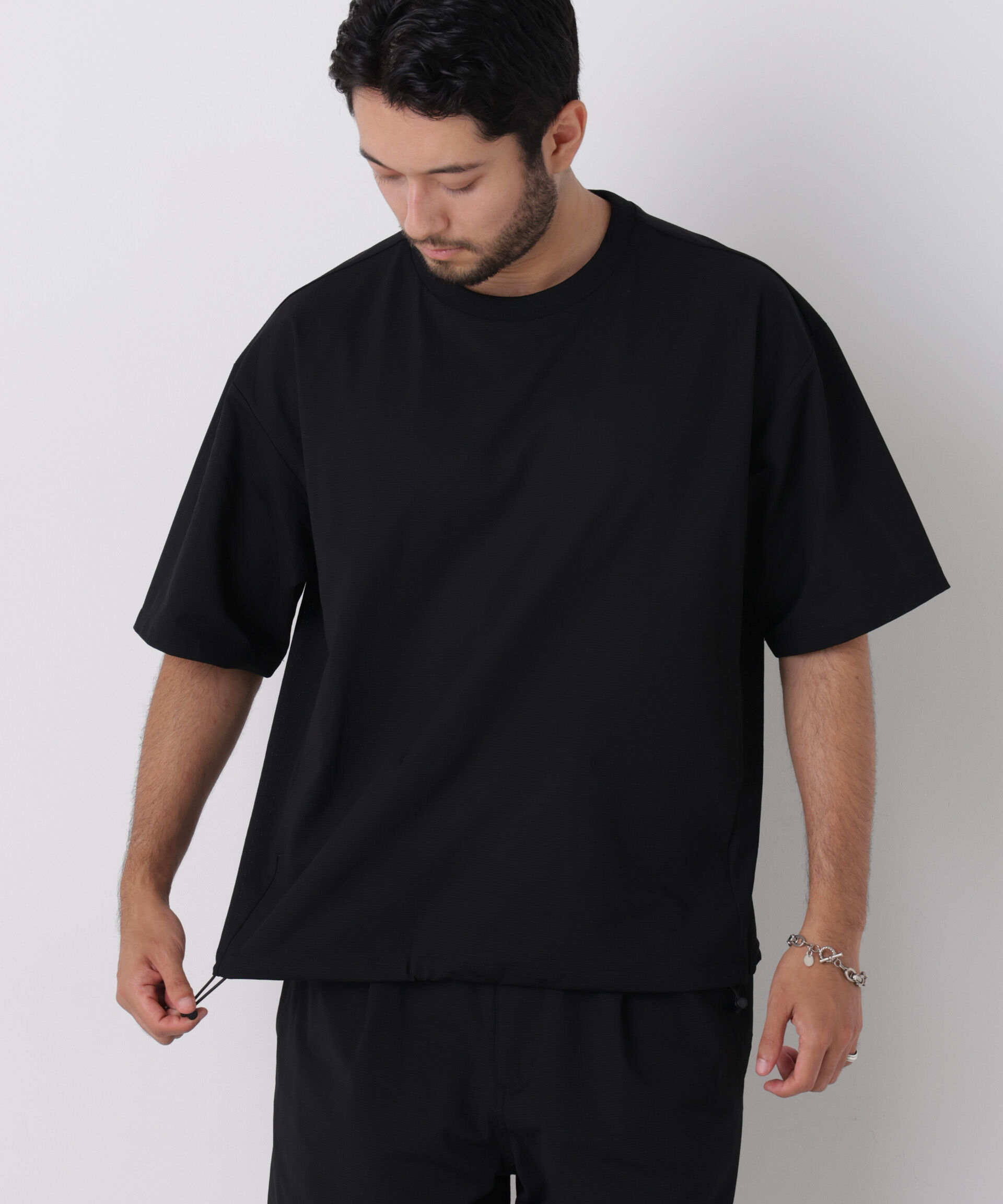 NANO universe「CIRCLEMOVA(R)メッシュリップストップTシャツ 半袖(セットアップ可)」|Tシャツ・カットソー|