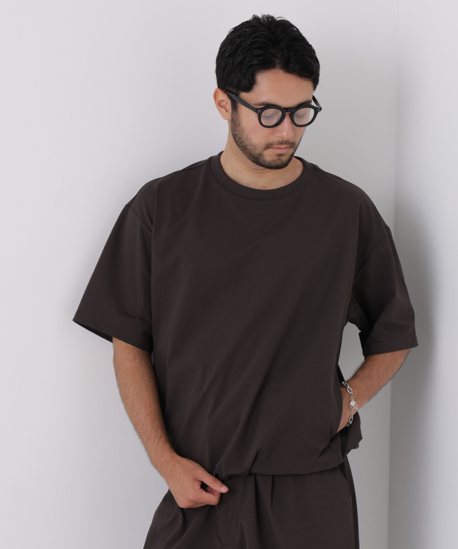 NANO universe「CIRCLEMOVA(R)メッシュリップストップTシャツ 半袖(セットアップ可)」|Tシャツ・カットソー|