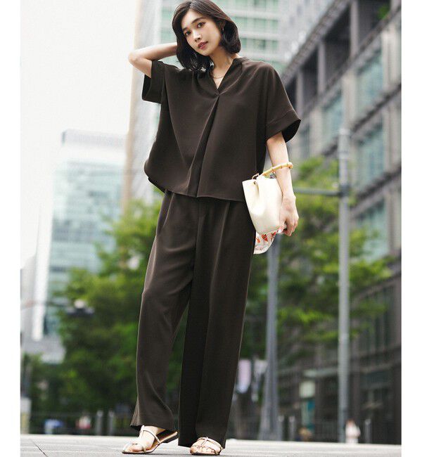 23区「【WEB&一部店舗限定】ストレッチジョーゼット ワイドパンツ」|その他|