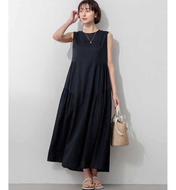 23区「【Oggi掲載】ウォッシュドシアーボイル ノースリーブ ワンピース」|ワンピース|