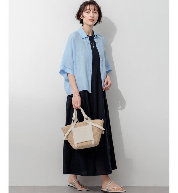 23区「【Oggi掲載】ウォッシュドシアーボイル ノースリーブ ワンピース」|ワンピース|