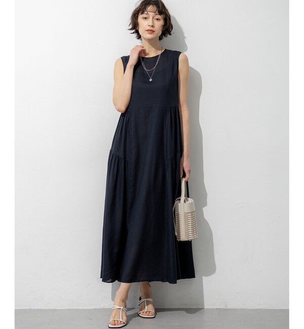 23区「【Oggi掲載】ウォッシュドシアーボイル ノースリーブ ワンピース」|ワンピース|
