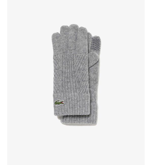 LACOSTE「コンビ・ニッティンググローブ」|手袋|グレー